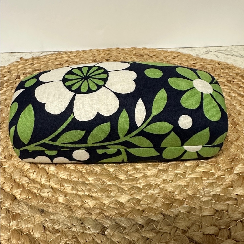 Vera Bradley Green and White Floral Eyeglass Case